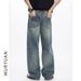 Men's Clothing Fashion Retro Washed Ripped Jeans Wide Leg Loose Casual Floor Mopping Trousers_mkmklike.com