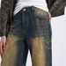 Vintage Distressed Chain Jeans For Men - Straight Leg Denim Pants With Streetwear Style Premium Cotton Fabric_mkmklike.com