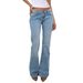 Women's High-Waisted Stretch Denim Jeans Slim Fit Slightly Flared Trousers Trendy Versatile European American Style Summer Autumn Fashion_mkmklike.com