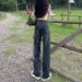Cement Gray Wide-leg Jeans Women, Spring And Autumn, New Vintage High-waisted Slimming Straight-leg Floor-length Pants_mkmklike.com