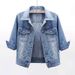 Women's Clothing Three Quarter Sleeve Denim Jacket For Women Short Spring And Summer New Arrival Slim Fit Versatile Cardigan Versatile Student Top_mkmklike.com