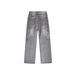 Men's Cargo Jogger Jeans With Multiple Pockets, Streetwear Hip Hop Style, Comfort Stretch Denim, Straight Leg, High Waist, Washed Gray_mkmklike.com