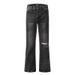 Men's Clothing Vintage Black-Gray Distressed Flared Jeans For Men & Women – High Waist, Loose Fit, Slimming Straight Leg Denim Pants_mkmklike.com