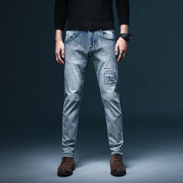 High Quality Slim Fit Straight Leg Denim Jeans for Men Anti-Wrinkle Stretch Washed Casual Style for Spring And Summer_mkmklike.com