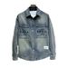 Men's Distressed Denim Jacket – Vintage Washed Hong Kong Style Overshirt (M-3XL, Light Blue)_mkmklike.com