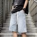 Men's Trendy Brand Retro Washed Denim Shorts High Street Casual Five Point Pants Summer Fashion_mkmklike.com