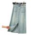 Women's Clothing Split Diamond Denim Skirt Female New Spring High Waist Slim Slimming Midi Skirt_mkmklike.com