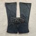 Women's Retro Low Waisted Flared Jeans Vertical Stripes Buckle Belt Wholesale European American Cross Border Trade Denim_mkmklike.com