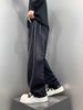 Men's High End Patchwork Straight Leg Jeans Loose Fit Long Pants Autumn Winter Trendy Design_mkmklike.com