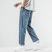 Tencel Jeans Men's Lyocell Harlan Loose Nine Points Elastic Waist Tide Brand Embroidery Drape Ten Miles Cocoa Rice Eight Tubes Xiansen K11 Denim Know_mkmklike.com