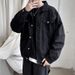 BOY American Style And Autumn Denim For Men, High Street Fashion Brand, Loose Fit Spring Coat, Stylish Black Jacket_mkmklike.com