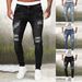Men's Clothing European And American Men's Pants, Ripped White, Slim Fit, Denim Pants, Fashion, Small Leg Pants, Men's Hot Style_mkmklike.com
