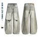 Trendy High Street Distressed Denim Pants With Splatter Paint & Ripped Details - Oversized Wide Leg Jeans For Men & Women (S-XXL)_mkmklike.com