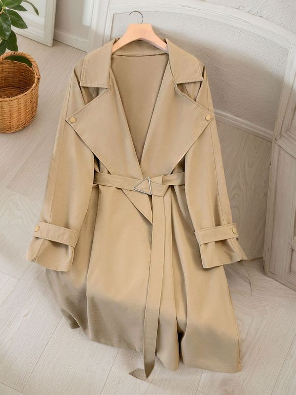 Women's Clothing Fashion Trend Double breasted Slim Long Windbreaker Women_mkmklike.com