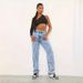 Women's Clothing Light Blue High Waist Loose Comfortable Slim Fit Fashion Straight Casual Denim Trousers_mkmklike.com