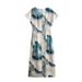 Women's clothing Fashion Tie-dyed Silk Satin Textured Dress w025 10135_mkmklike.com