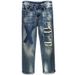 Men's Ripped Jeans With Patches Loose Straight Leg Wide Leg Flowy Trendy Casual Pants Autumn 2022_mkmklike.com