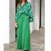 Women's New Fashion Suit Large Size Women's Lapel Shirt Printed High Waist Wide Leg Pants Two-piece Set_mkmklike.com