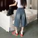 Women’s Clothing Retro Street Casual High Waist Slim Loose Straight Wide Leg Cropped Jeans For Women Summer_mkmklike.com