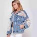 Women’s Distressed Denim Jacket – Patchwork Mesh & Ripped Details, Edgy Streetwear For Fall & Winter_mkmklike.com