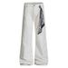 Square Scarf Tie Denim Men's Flared Trendy Brand High Street Vibe Style Loose Casual Wide-Leg Pants_mkmklike.com
