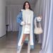 Autumn And Winter Warm Cross Border Foreign Trade Women's Lambswool Splicing Windbreaker Loose Casual Long Denim Jacket Women_mkmklike.com