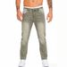 Men's Clothing Men's Straight Leg Slim Fit Stretch Jeans Unique Leather Patch Design Solid Color Retro Style Best Selling_mkmklike.com