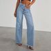 Women's Clothing Fashion Retro Raw Edge Women New High Waist Straight Leg Side Seam Stitching Frayed Denim_mkmklike.com