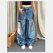 Women’s Clothing large size patch patchwork printed jeans women's autumn and winter new hot girl design mopping trousers_mkmklike.com