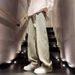 Men's Clothing Elastic Waist Denim Trousers Spring And Autumn Wide Leg Mopping Trousers Autumn And Winter Loose Straight Dark Blue Trousers_mkmklike.com