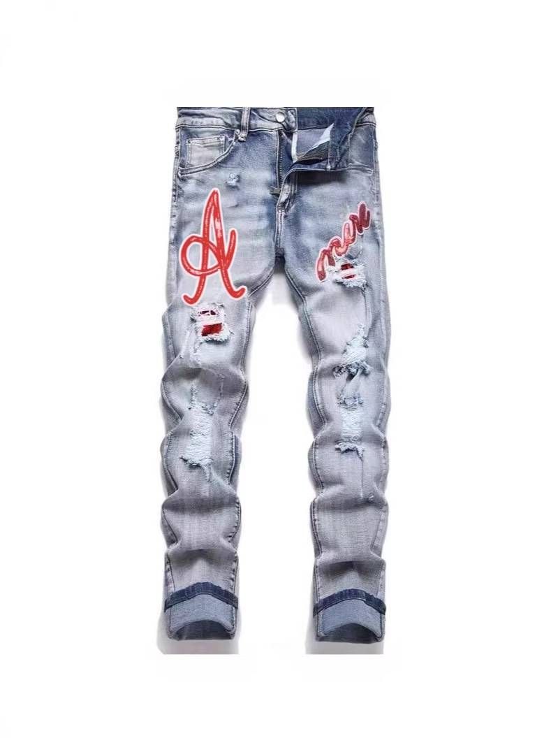 Y2K Heavy Embroidery Wide Leg Jeans - Vintage Washed Distressed Denim Pants For Streetwear & Retro Fashion_mkmklike.com