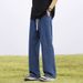 HOLDFREE Light Blue Jeans Boys New Summer Thin Ruffian Handsome High Street Straight Loose Casual Pants_mkmklike.com