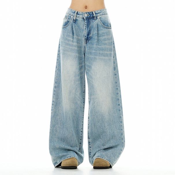 Vintage Washed Light Blue Denim Jeans – Relaxed Straight-Leg High Street Pants For Men (S-XXXL, Distressed Finish, Unisex Streetwear Staple)_mkmklike.com