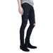 Suitable For All Seasons 2024 Rhinestone Studded Distressed Black Personality Slim Fit Stretch Men's Jeans_mkmklike.com