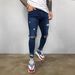 Men's Clothing Fashion Men's Ripped Stretch Jeans Skinny Jeans Foreign Trade Personality Ripped Men's Jeans_mkmklike.com