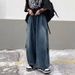 Trendy Men's Straight Leg Jeans Mid Rise Slightly Stretchy Washed Zippers Loose Fitting Stylish Youthful Trousers_mkmklike.com