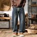 Autumn And Winter New American Scimitar Pants Men's Fattened Plus Size Retro Washed Loose Wide-footed Denim Trousers Men's Cross-border_mkmklike.com