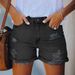 K Streetwear Trendsetter Distressed Straight-leg Pants Women's Denim Shorts_mkmklike.com