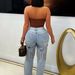 S391349 Cross-Border Women's Wholesale Fashion Classic Embroidery Retro Artistic Blue High-Waisted Wide-Leg Denim Pants_mkmklike.com