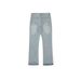 Men's Blue Fringe 507 Fit Jeans – Vintage Washed Distressed Denim With Boho Edge_mkmklike.com