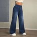 Women's Slim Fit Straight Leg Jeans Elastic Waistband Stretch Casual Denim Fashion_mkmklike.com