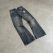 Vintage Washed Flared Jeans – Retro 70s-Inspired High-Waisted Bell Bottoms With Distressed Print (S-XXXL, Classic Blue)_mkmklike.com