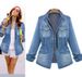 K New Women's Denim Jacket Long Sleeve Coat_mkmklike.com