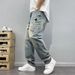 Men's Heavyweight Washed Distressed Denim Jeans Casual Tapered Straight Leg mid Waist Cotton Zipper Fly with Patches Embroidered Prints_mkmklike.com