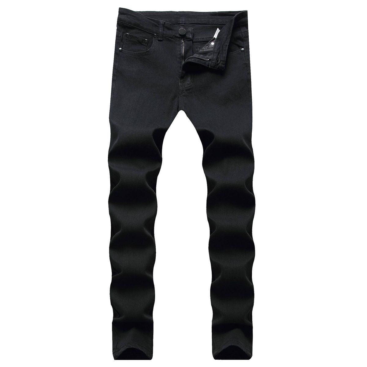 Trendy Men's Clothing Stretch Skinny Jeans American Style Solid Color Casual Slim Fit Denim Casual Slim Fit_mkmklike.com