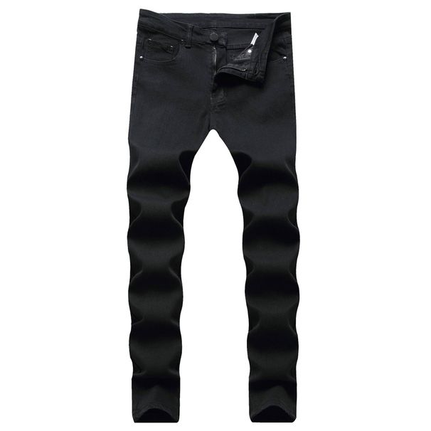 Trendy Men's Clothing Stretch Skinny Jeans American Style Solid Color Casual Slim Fit Denim Casual Slim Fit_mkmklike.com