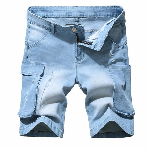 Men's Clothing Jeans Summer Thin Trendy Ripped Nostalgic Pants Mid Length Pants_mkmklike.com