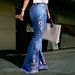 Retro Dark Blue Embroidered Flared Jeans High Waisted Floor Length Women's Pants All Seasons Cross Border Style_mkmklike.com
