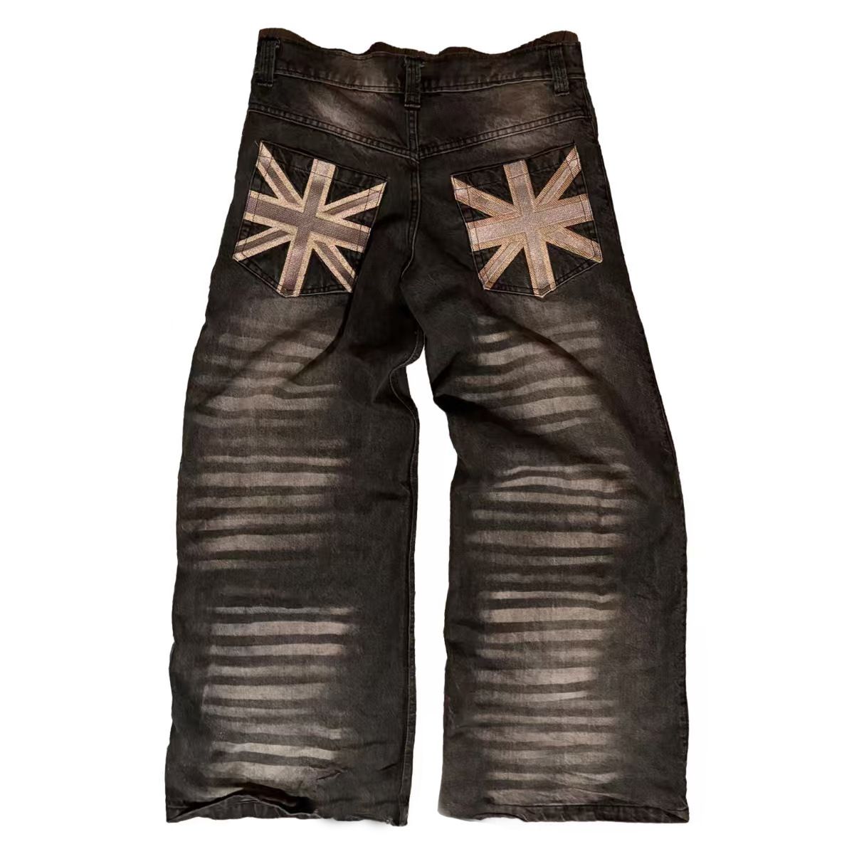 Vintage Washed Distressed Jeans – Straight-Leg Streetwear Denim Pants With Artistic Rips & Paint Splatter (S-XL)_mkmklike.com
