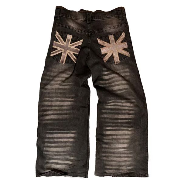 Vintage Washed Distressed Jeans – Straight-Leg Streetwear Denim Pants With Artistic Rips & Paint Splatter (S-XL)_mkmklike.com